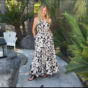 Anthropologie English Factory One Shoulder A-Line maxi Dress XS NWOT